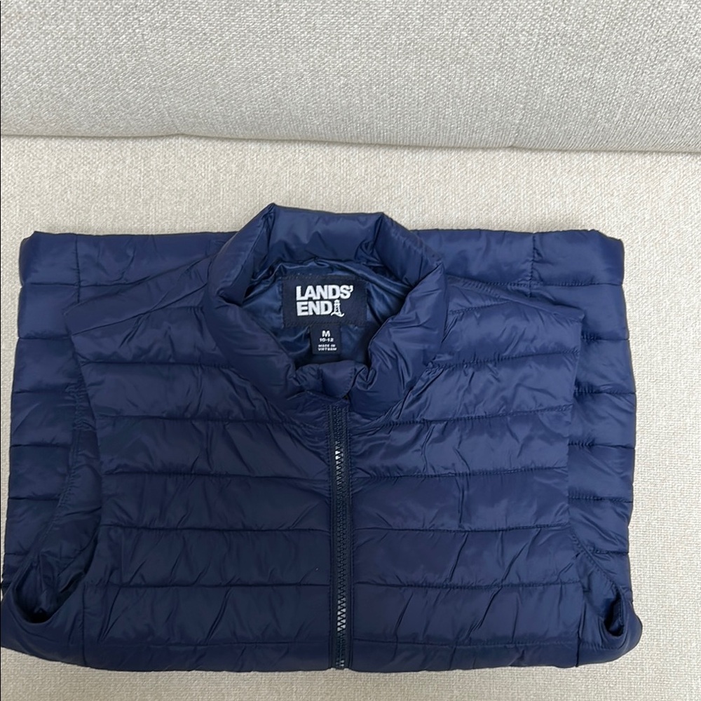 Lands' End Navy Puffer Jacket
